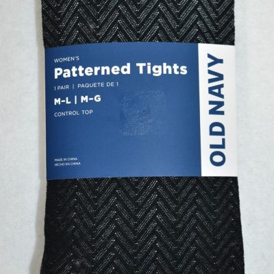 Old Navy Tights Patterned Size M-L Black Control Top Women's New